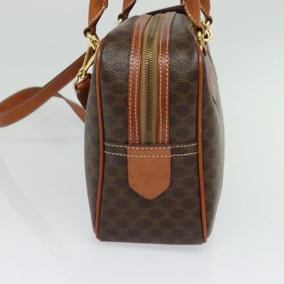 CELINE Macadam Canvas Hand Bag Pvc Leather Brown Gold - Picture 5 of 13